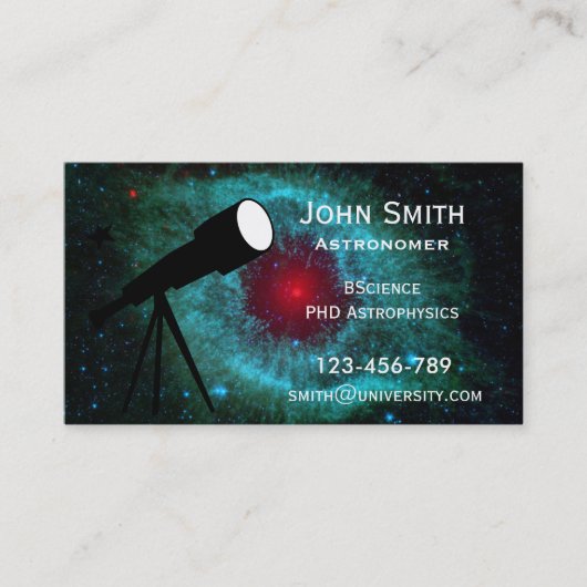 Astronomeer Astrofysicus Nebula star design Visitekaartje (Voorkant)