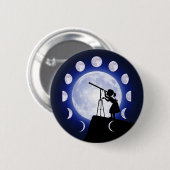 Astronomeer-, Astronomie- en Moonfase Ronde Button 5,7 Cm (Voorkant /achterkant)
