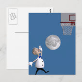 Astronomeer die Basketball speelt Briefkaart (Voorkant / Achterkant)
