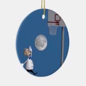 Astronomeer die Basketball speelt Keramisch Ornament (Rechts)