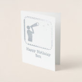 Astronomeer met telescoop - uw foto en tekst folie kaarten (Voorkant)