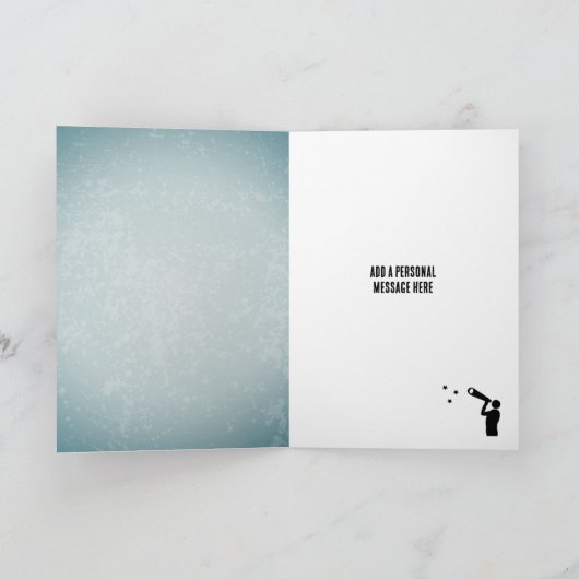 Astronomeer met Telescope Star-Gazing Custom Man Kaart (Binnen)