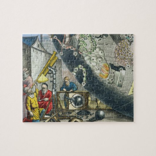 Astronomen die door een telescoop kijken, detail v legpuzzel (Horizontaal)