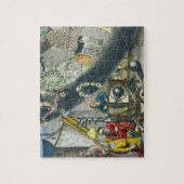 Astronomen die door een telescoop kijken, detail v legpuzzel (Verticaal)