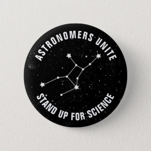 Astronomen verenigen en staan op voor wetenschap ronde button 5,7 cm