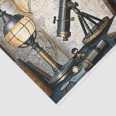 Astronomen's Study Desk Wereldbol Telescope Decoup Tissuepapier (Detail)