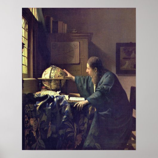 Astronomer door Vermeer - Poster (Voorkant)