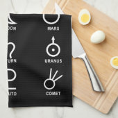 Astronomeren, symbolen voor zonnestelsel theedoek (Quarter Fold)