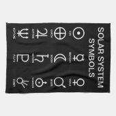 Astronomeren, symbolen voor zonnestelsel theedoek (Horizontaal)