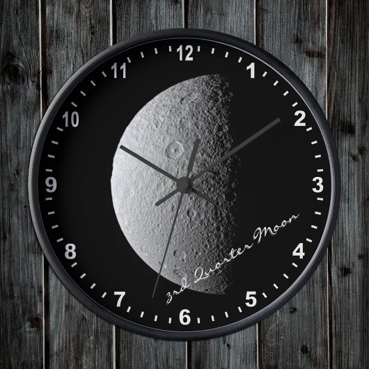 Astronomie & 3de Quarter Moon Clock, Hubble / Spac Ronde Klok