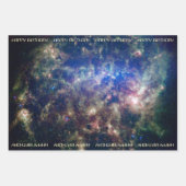 Astronomie aangepaste tekst verjaardag inpakpapier vel (Voorkant)
