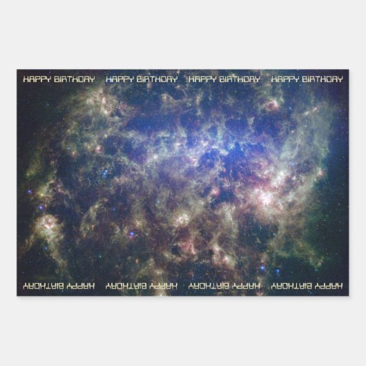 Astronomie aangepaste tekst verjaardag inpakpapier vel (Voorkant)