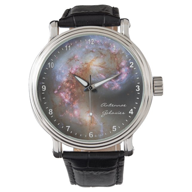 Astronomie & Antennae Galaxies Watch, Hubble Horloge (Voorkant)