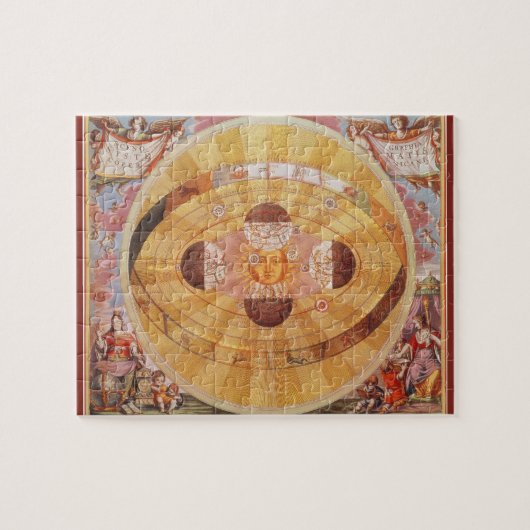  astronomie, Antiek Copernicaans zonnestelsel Legpuzzel (Horizontaal)