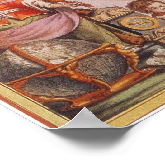  astronomie, Antiek Copernicaans zonnestelsel Poster (Hoek)