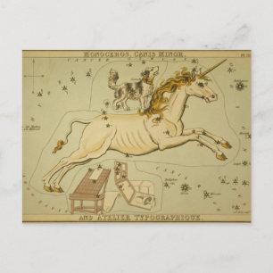 astronomie astrologie Monoceros unicorn Briefkaart