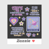 Astronomie blauw paars en geel sticker (Vel)