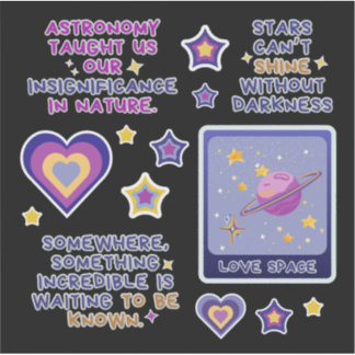 Astronomie blauw paars en geel  sticker