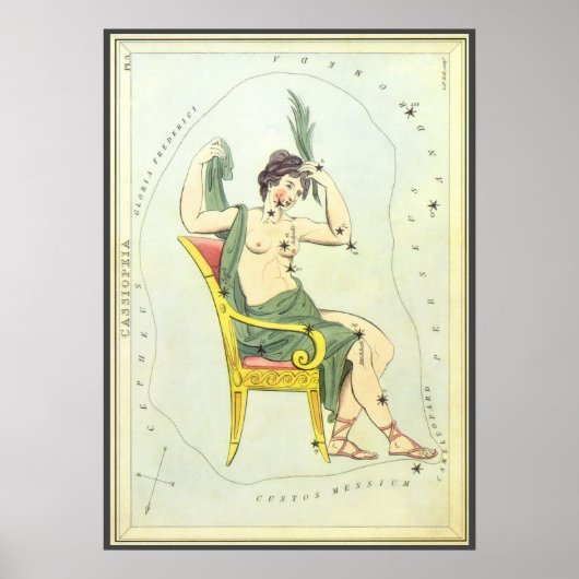  astronomie, Cassiopeia Constellation Stars Poster (Voorkant)