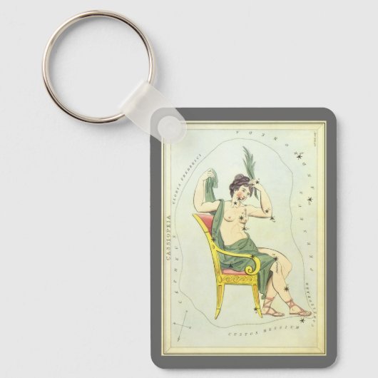  astronomie, Cassiopeia Constellation Stars Sleutelhanger (Voorkant)