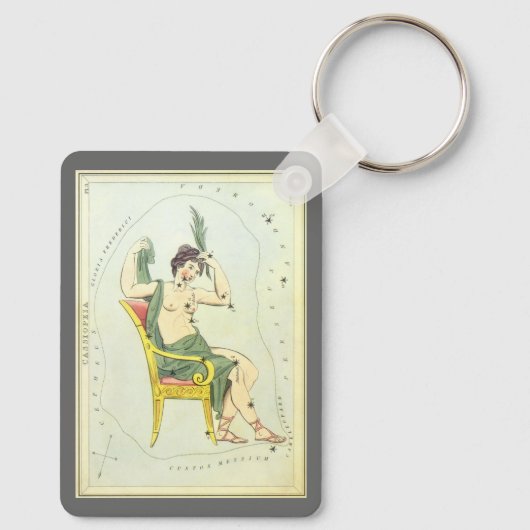  astronomie, Cassiopeia Constellation Stars Sleutelhanger (Achterkant)