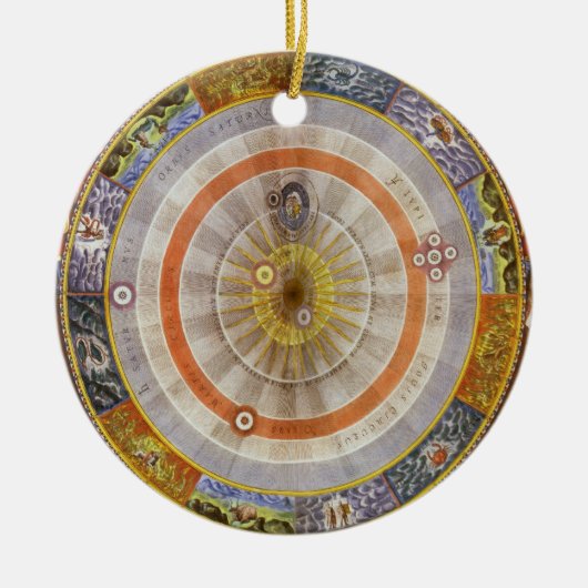 astronomie Celestial Copernican Planisphere Keramisch Ornament (Voorkant)