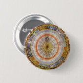 astronomie Celestial Copernican Planisphere Ronde Button 5,7 Cm (Voorkant /achterkant)
