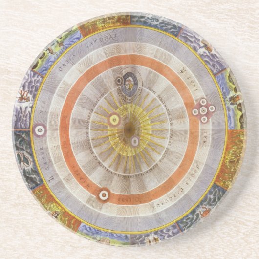 astronomie Celestial Copernican Planisphere Zandsteen Onderzetter (Voorkant)