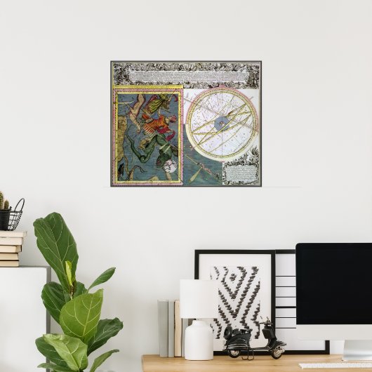 Astronomie Celestial door Matthaeus Seutter Poster (Thuiskantoor)