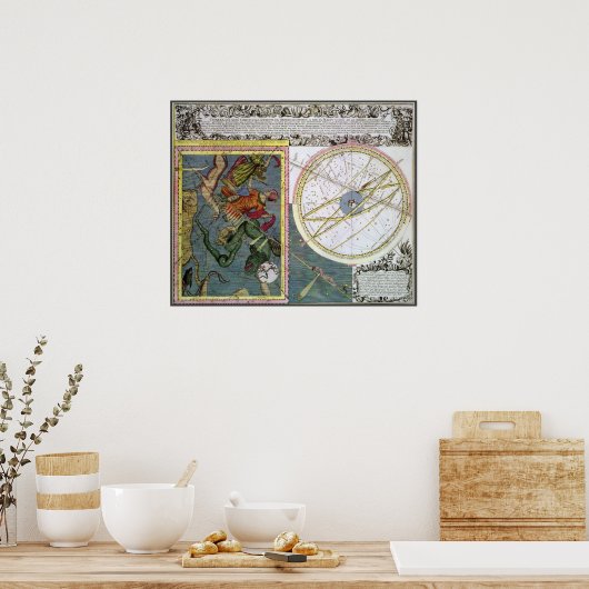 Astronomie Celestial door Matthaeus Seutter Poster (Keuken)