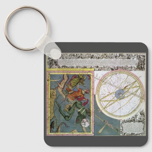 Astronomie Celestial door Matthaeus Seutter Sleutelhanger (Voorkant)