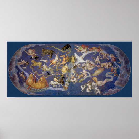 Astronomie Celestial Fresco, Constellations Poster (Voorkant)