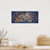 Astronomie Celestial Fresco, Constellations Poster (Keuken)