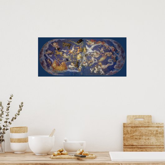  Astronomie Celestial Fresco, Constellations Poster (Keuken)