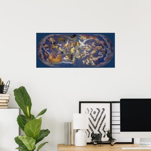 Astronomie Celestial Fresco, Constellations Poster (Thuiskantoor)