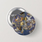 Astronomie Celestial Fresco, Constellations Ronde Button 5,7 Cm (Voorkant /achterkant)
