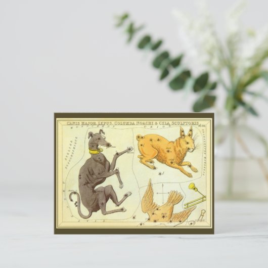  Astronomie, Celestial Map Star Chart in Sky Briefkaart (Staand voorkant)