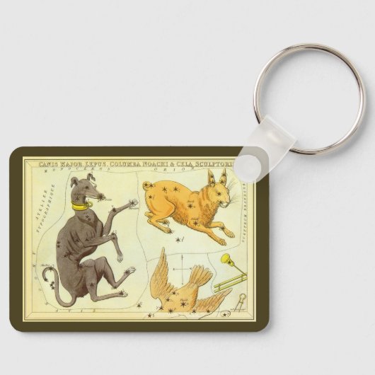 Astronomie, Celestial Map Star Chart in Sky Sleutelhanger (Voorkant)