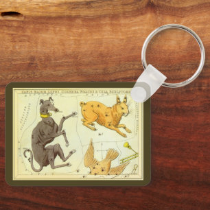 Astronomie, Celestial Map Star Chart in Sky Sleutelhanger