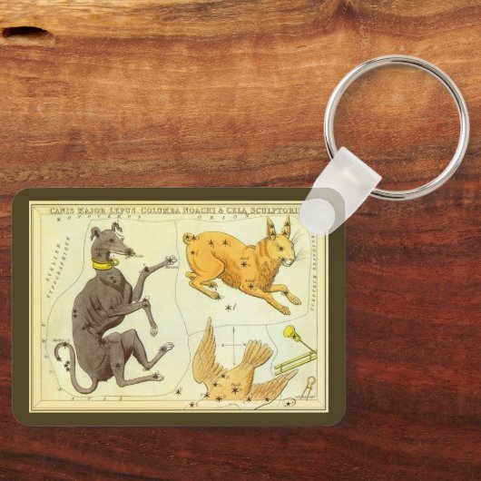 Astronomie, Celestial Map Star Chart in Sky Sleutelhanger (Voorkant)