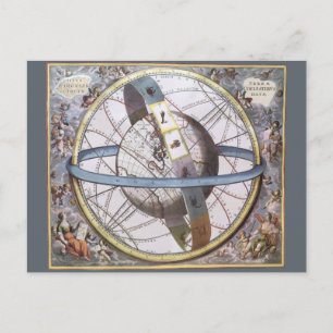 astronomie, Celestial Planisphere Zodiac Briefkaart