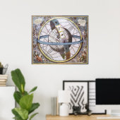  astronomie, Celestial Planisphere Zodiac Poster (Thuiskantoor)