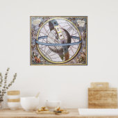  astronomie, Celestial Planisphere Zodiac Poster (Keuken)