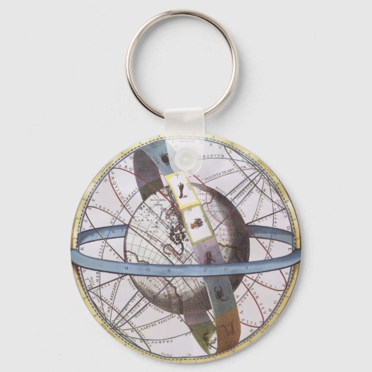 astronomie, Celestial Planisphere Zodiac Sleutelhanger (Voorkant)