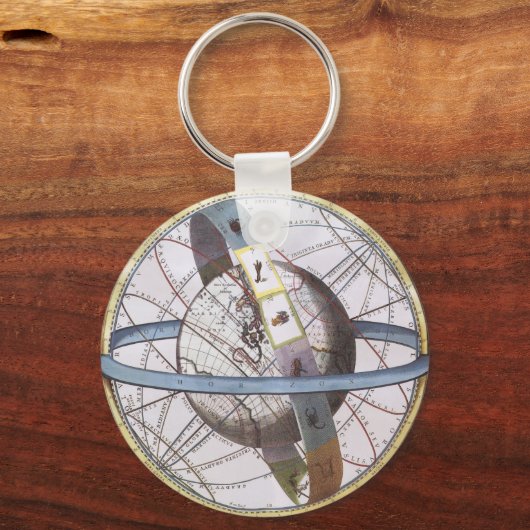  astronomie, Celestial Planisphere Zodiac Sleutelhanger (Voorkant)