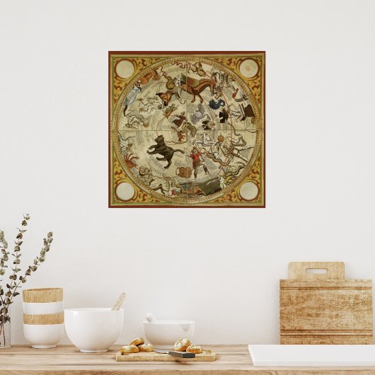  astronomie, Celestial Sky Map Star Chart Poster (Keuken)