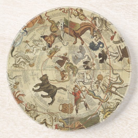  astronomie, Celestial Sky Map Star Chart Zandsteen Onderzetter (Voorkant)