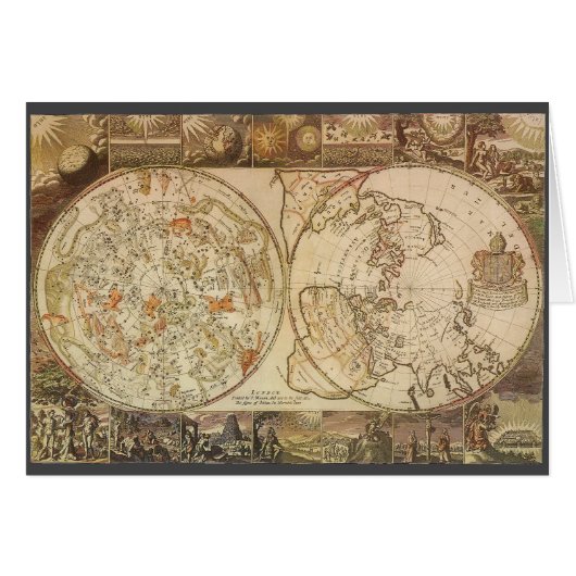 astronomie, Celsiale Planisphere Map (Voorkant Horizontaal)