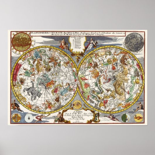  astronomie, Celsiale Planisphere Map Poster (Voorkant)