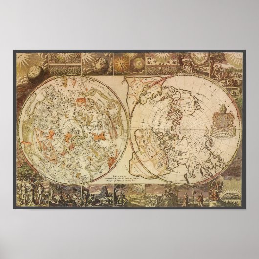  astronomie, Celsiale Planisphere Map Poster (Voorkant)
